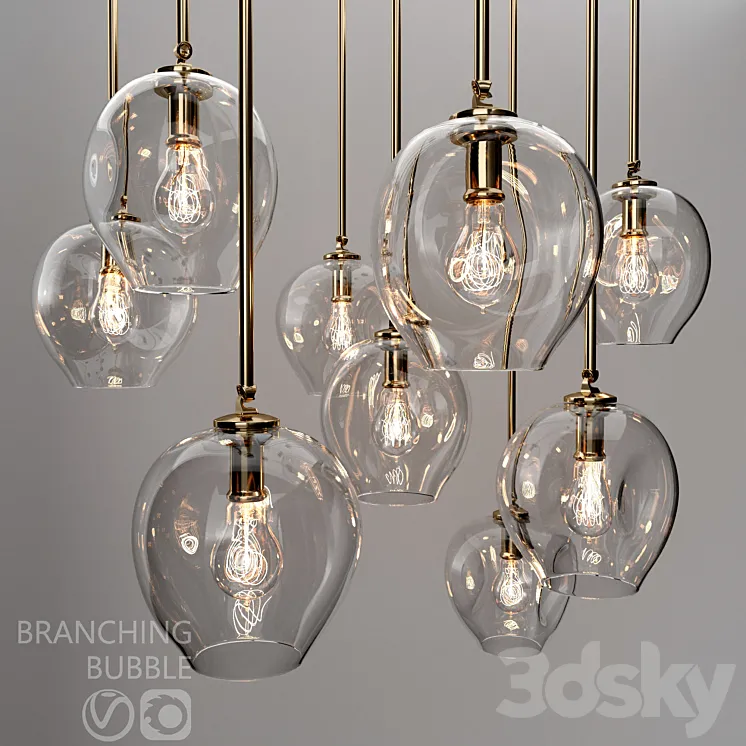 Branching bubble 1 lamp 3DS Max