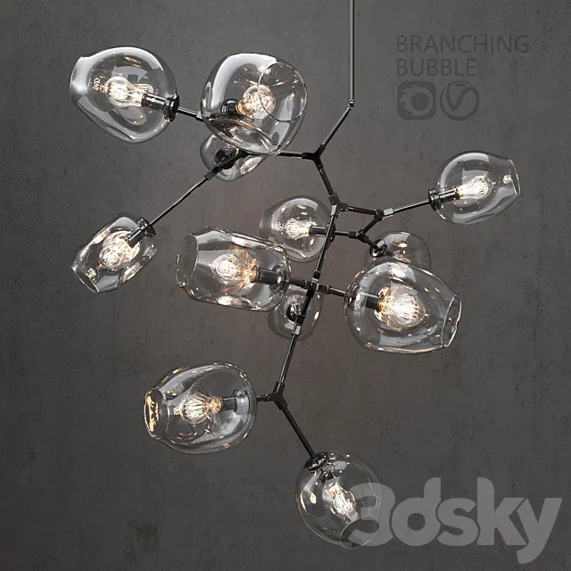Branching bubble 12 lamps 3ds Max