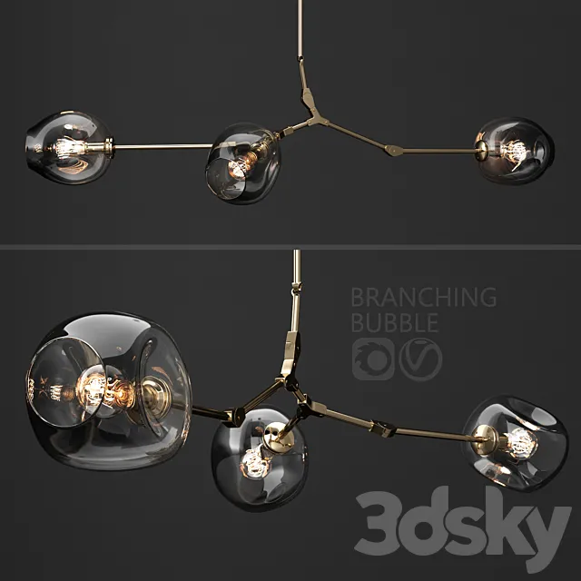 Branching bubble 3 lamps 3DSMax File