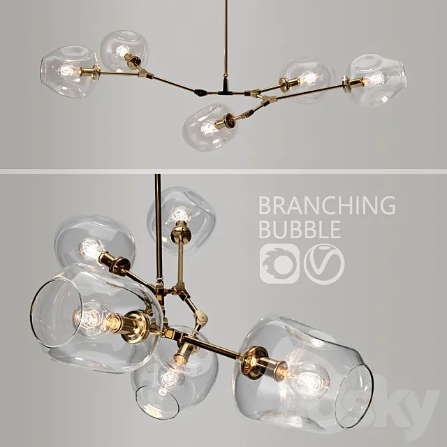 Branching bubble 5 lamps  3ds Max