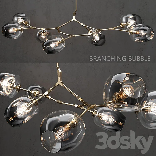 Branching bubble 7 lamps 3DSMax File
