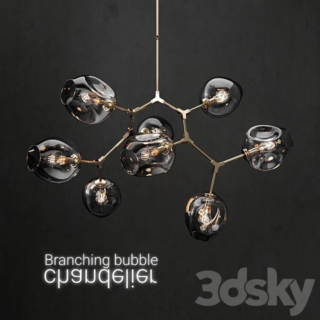 Branching bubble 8 lamps 2 DARK _ GOLD 3DSMax File