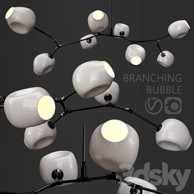 Branching bubble 8 lamps 3ds Max