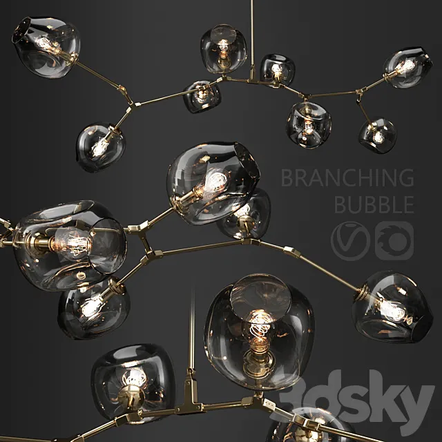 Branching bubble 8 lamps 3ds Max