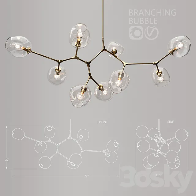 Branching bubble 9 lamp 3ds Max