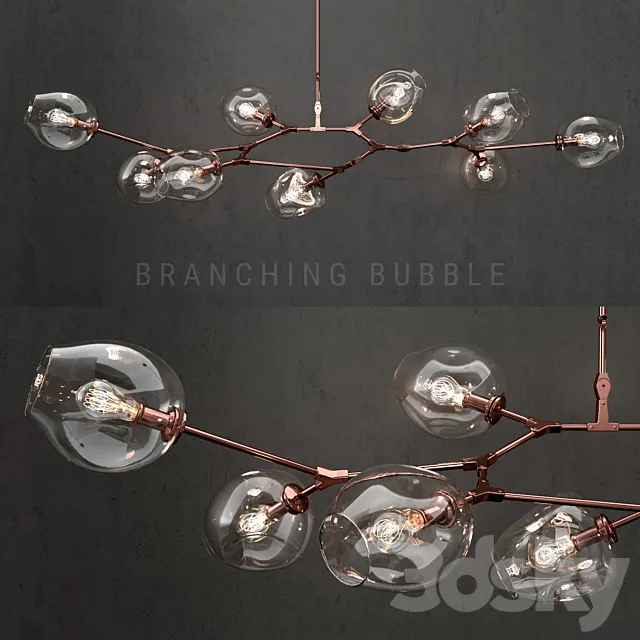 Branching bubble 9 lamps 3 3ds Max