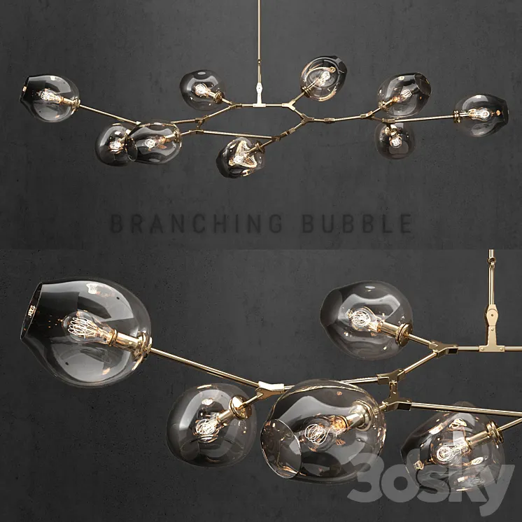 Branching bubble 9 lamps 3 3DS Max