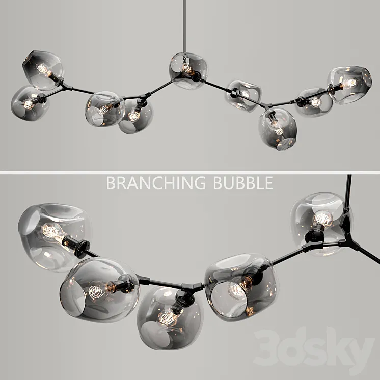 Branching bubble 9 lamps 3DS Max