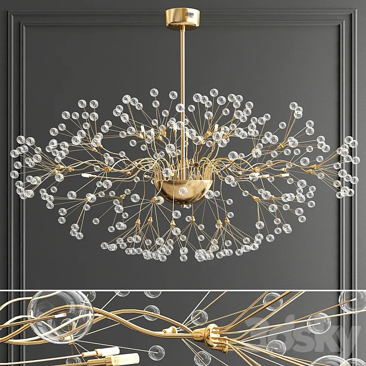 Branching bubble chandelier 3DS Max