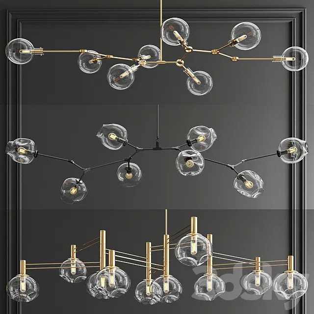 Branching Bubble Collection – 3 type 3ds Max