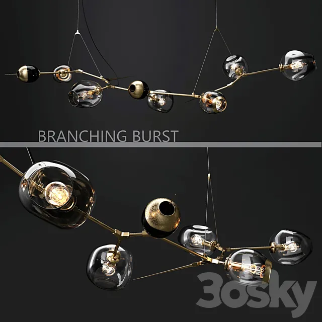 Branching burst 6 lamps 3ds Max