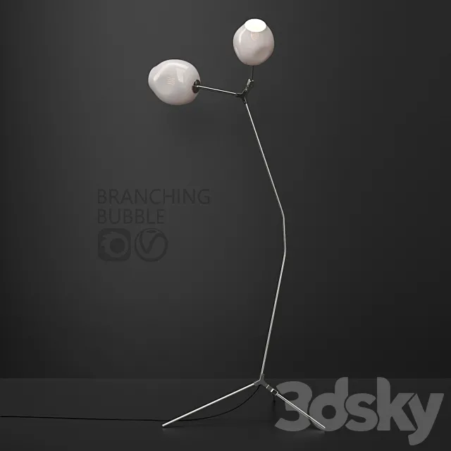 Branching Floor Lamp 3DS Max Model