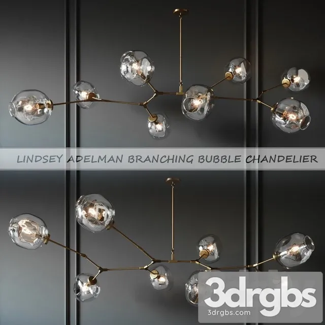 Branching Table Bubble 8 Lamps Gold 3dsmax Download