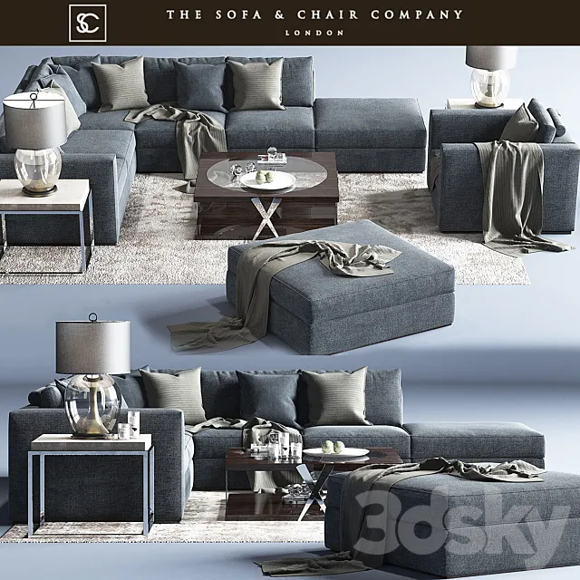 Braque Large Sofa_Concave Brass_Horizon Square_Carpet_The sofa and chair company 3DSMax File