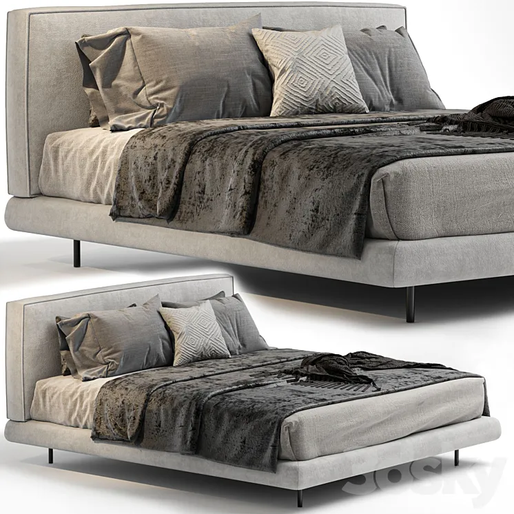 BRASILIA Double bed By Minotti 3DS Max Model