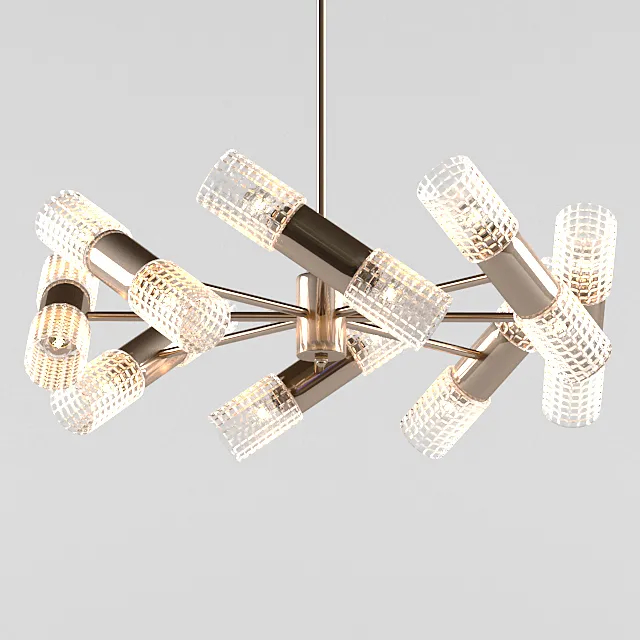 Brass and Crystal Chandelier 3DS Max Model