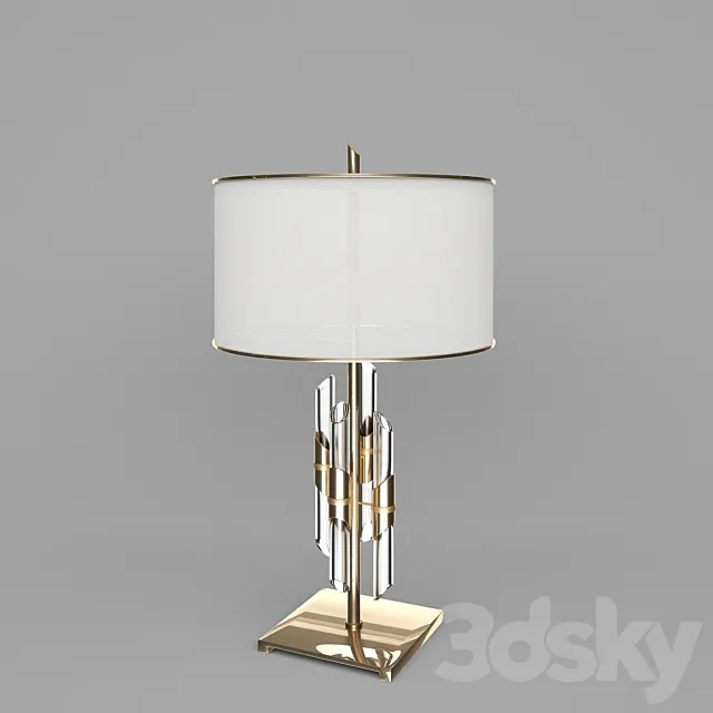 Brass and Crystal Rod Table Lamp 3DSMax File