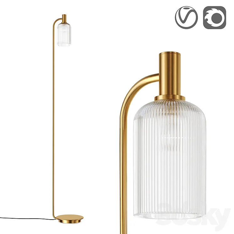 Brass and cut glass floor lamp Bogota 3DS Max