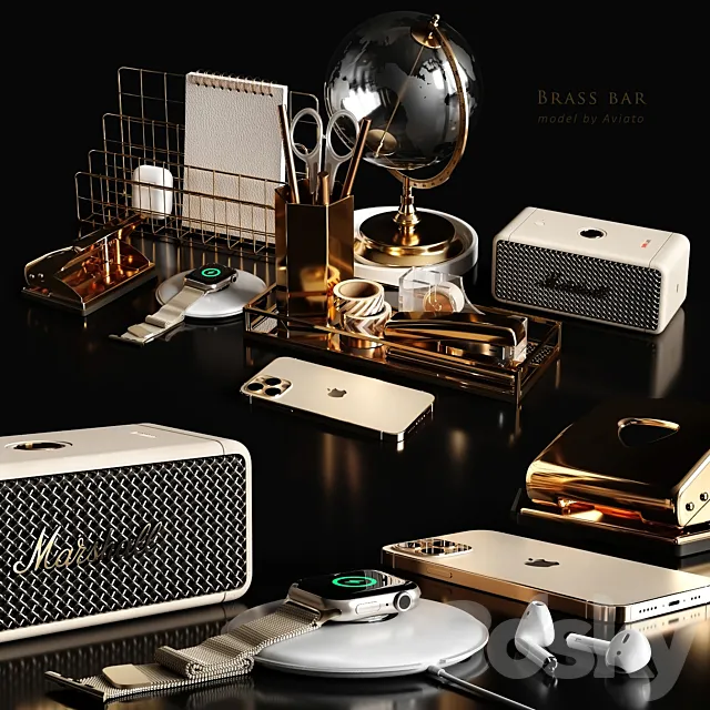 brass bar 3DS Max Model