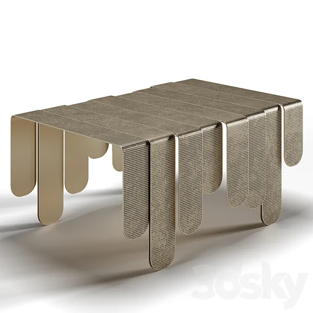 Brass coffee table XILO by DE CASTELLI 3DS Max Model