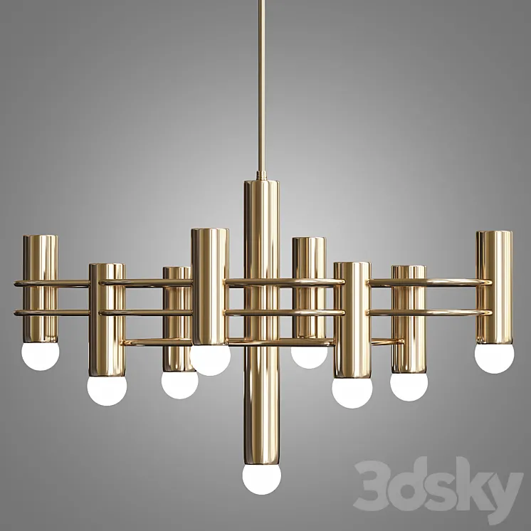 Brass indinana chandelier 3DS Max