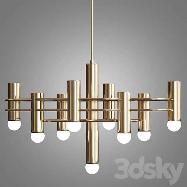 Brass indinana chandelier 3DSMax File