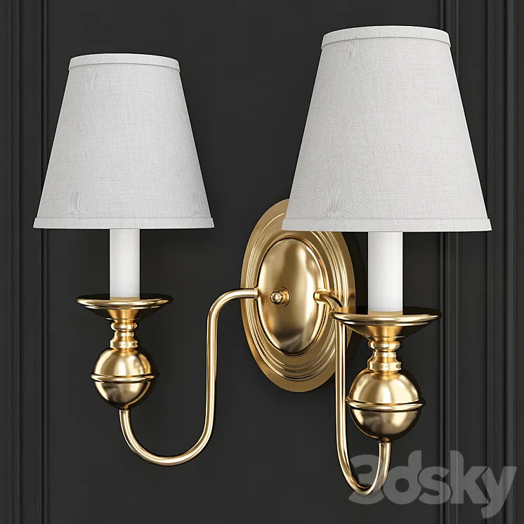 Brass Polished Wall Sconces Free Shipping 3DS Max
