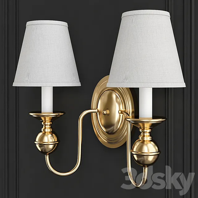 Brass Polished Wall Sconces Free Shipping 3DSMax File