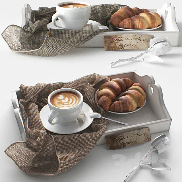 Breakfast in bed. 3DS Max Model