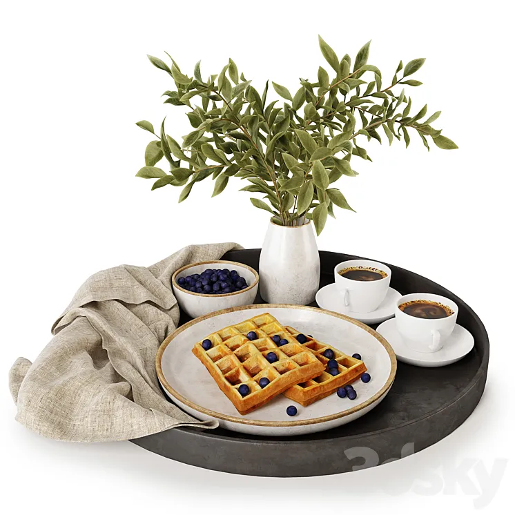 Breakfast on a tray w004 3DS Max
