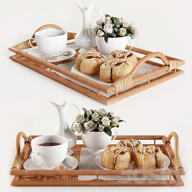 Breakfast on the tray W003 3DS Max Model