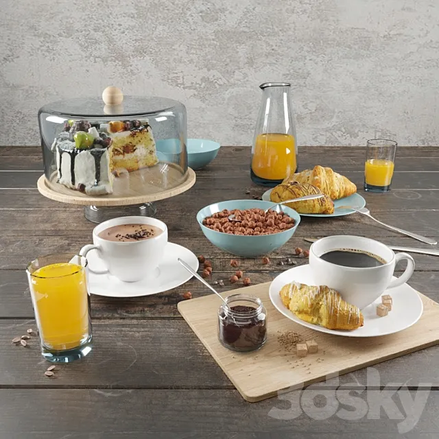 Breakfast set 3DS Max Model