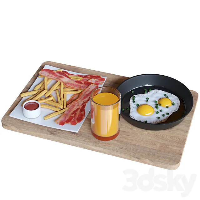 Breakfast set 3ds Max