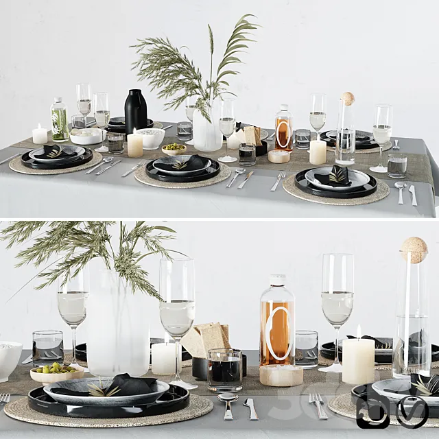 Breakfast table setting 3dsMax Model