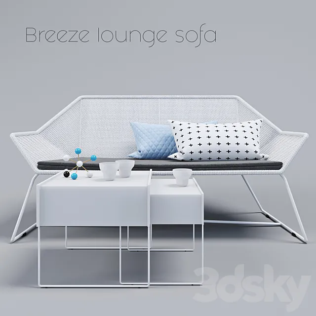 Breeze 2 seater lounge sofa 3DS Max Model