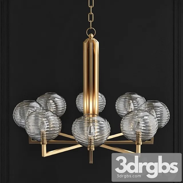 Breton 8 light chandelier – aged brass 3dsmax Download
