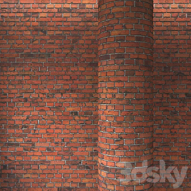 Brick red masonry 3DS Max Model