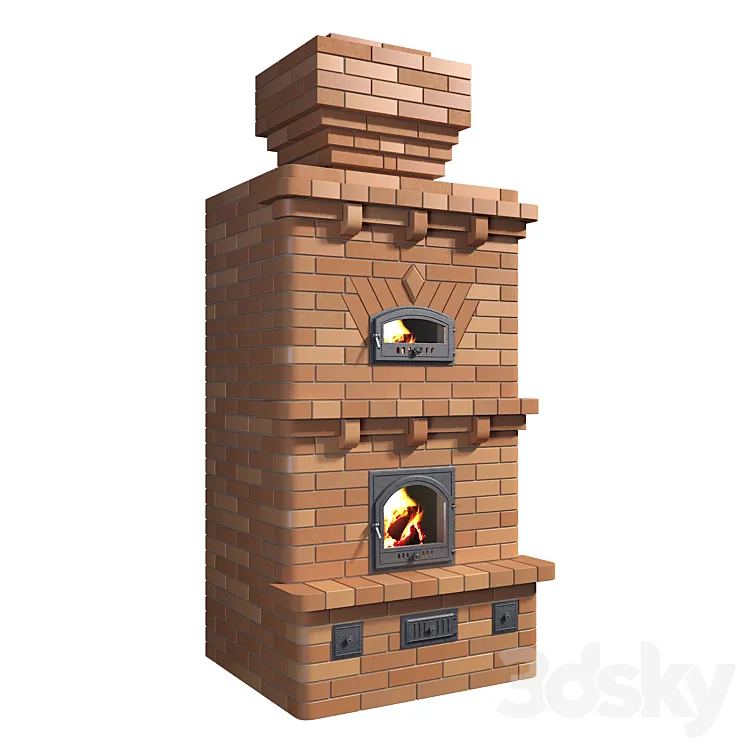 Brick stove 3DS Max