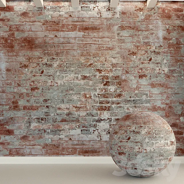 Brick wall. Old brick. 100 3DS Max Model