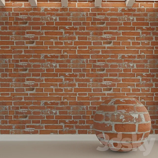 Brick wall. Old brick. 116 3ds Max