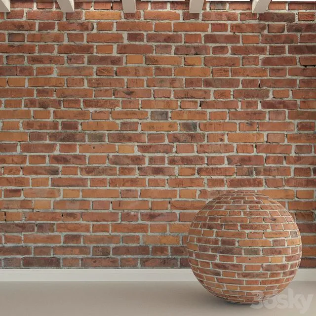 Brick wall. Old brick. 162 3dsMax Model