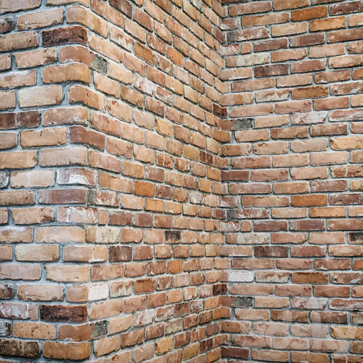 Brick wall with corners 3DS Max