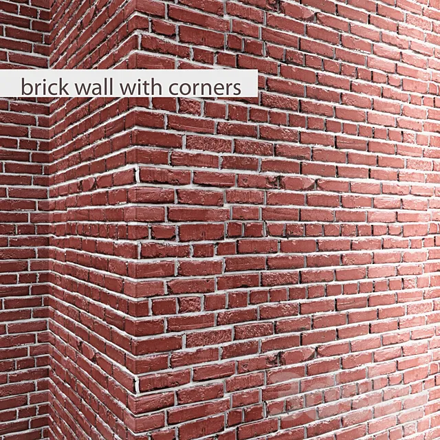 Brick wall with corners masonry brick loft decorative panel wall corner 3ds Max