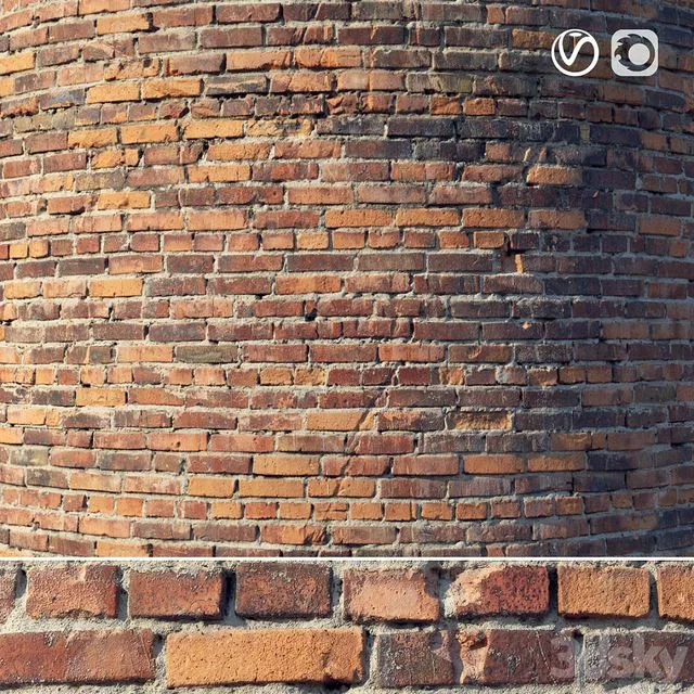 Brick wall with damage 3dsMax Model