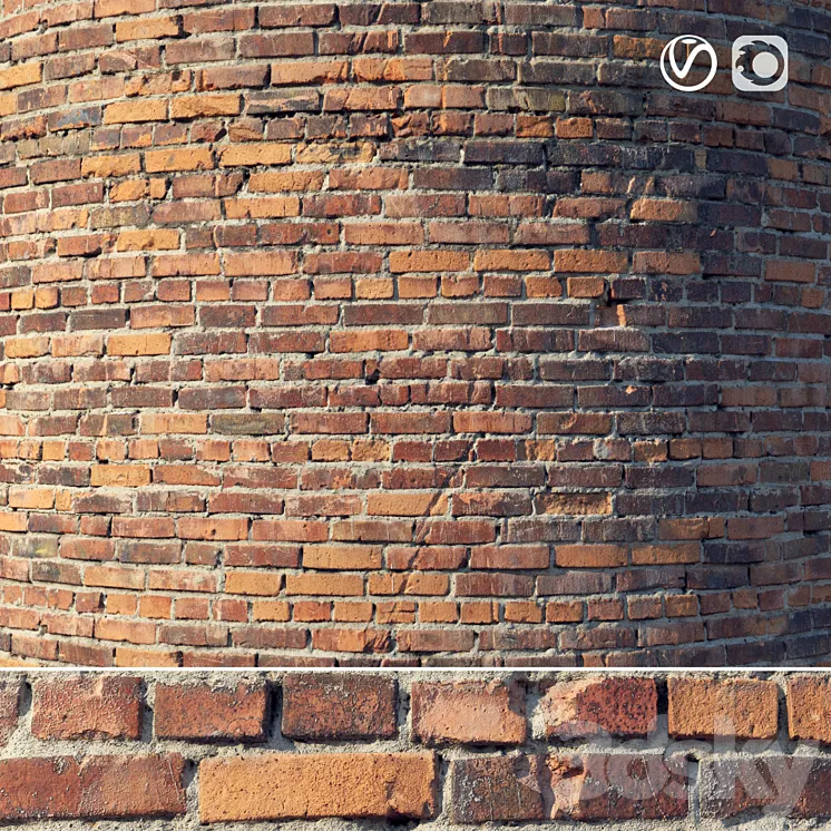 Brick wall with damage (material) 3DS Max