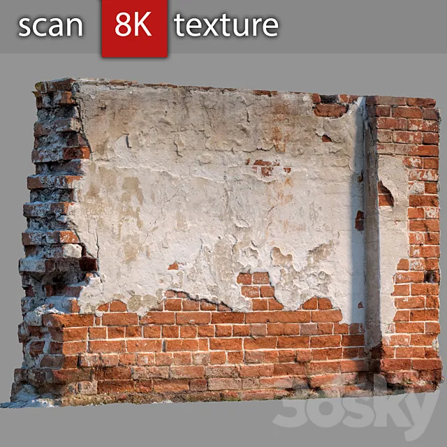 Brick wall with destruction 61 3DS Max Model