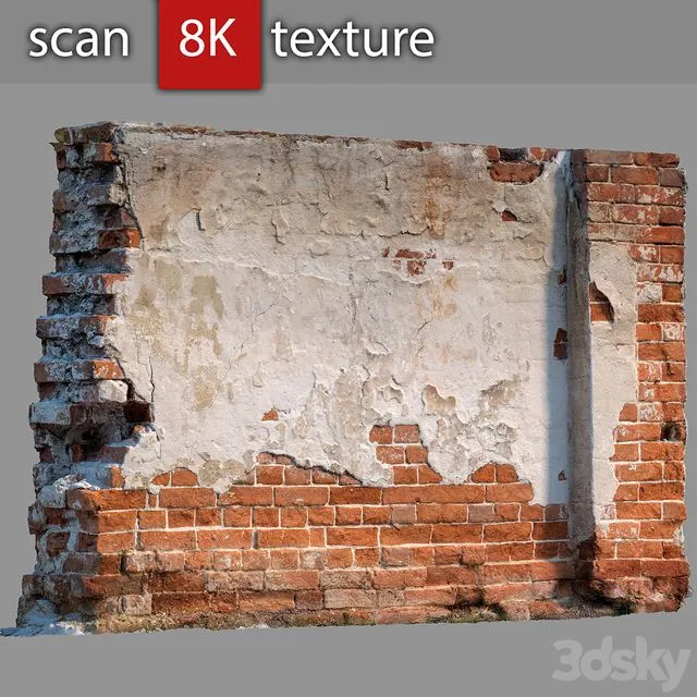Brick wall with destruction 61 3dsMax Model