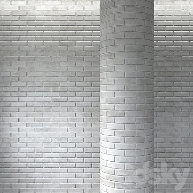 Brick white masonry 3ds Max