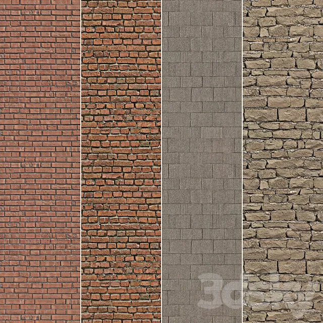 Bricks Set Material 3ds Max