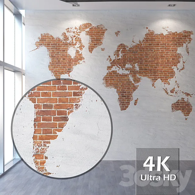 Brickwork 093 world map 3ds Max